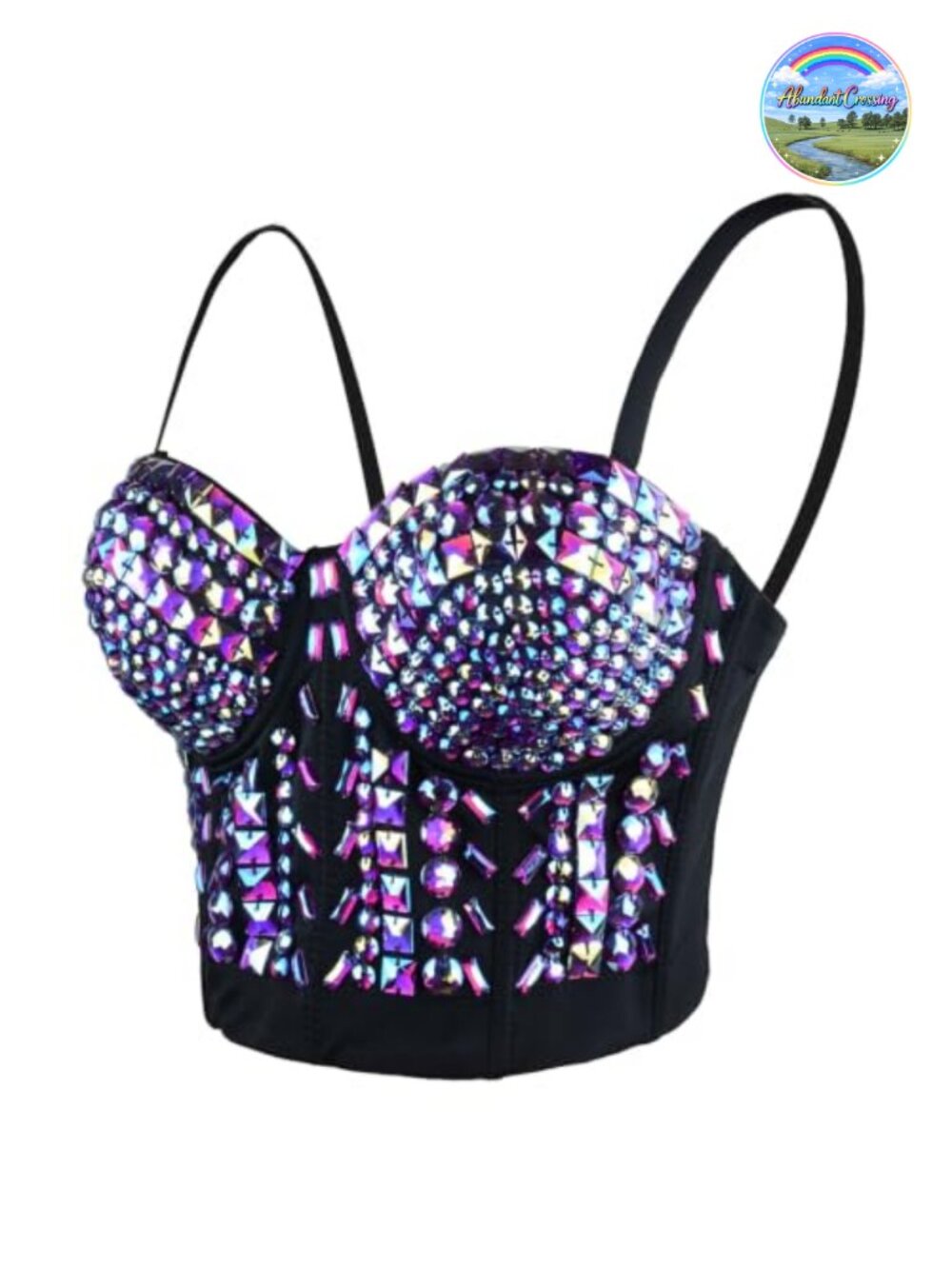 Rhinestone Bustier Crop Corset Top Club Party Glitter Women's